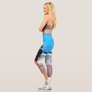 Benutzerdefiniertes Foto und Text - Eigenes Design Capri Leggings