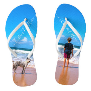 Benutzerdefiniertes Foto und Text - Eigenes Design Flip Flops