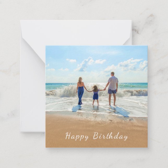 Benutzerdefiniertes Foto und Text - Happy Birthday Mitteilungskarte (Vorderseite)