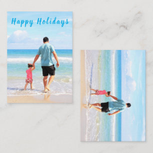 Benutzerdefiniertes Foto und Text - Happy Holidays Mitteilungskarte