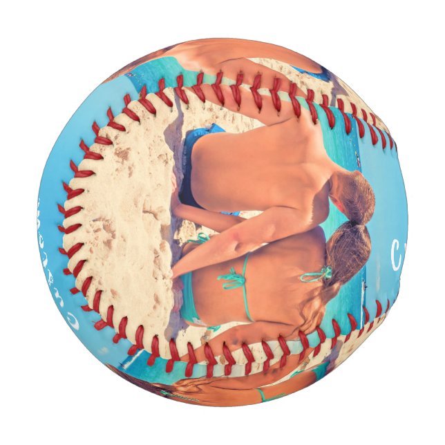 Benutzerdefiniertes Foto und Text - Ihr eigenes De Baseball (Vorderseite Links)