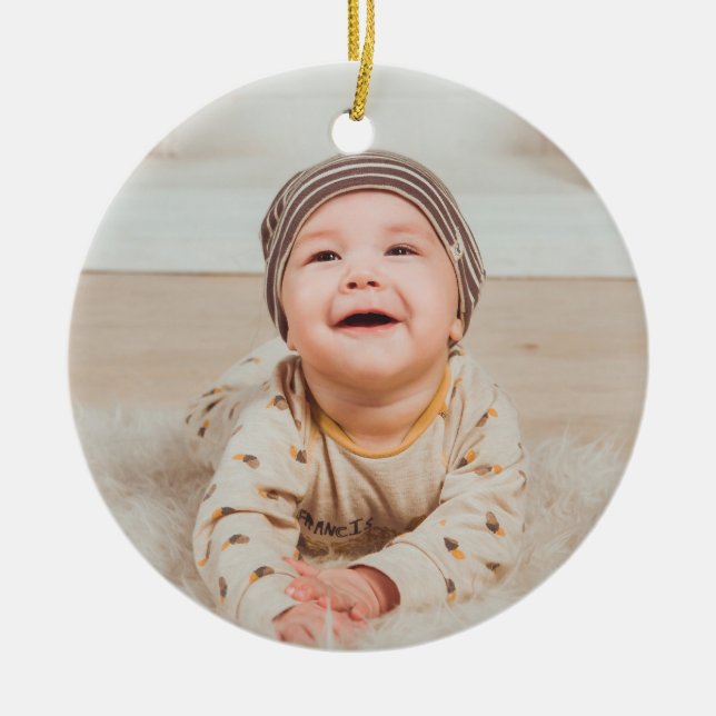 Benutzerdefiniertes Foto und Text Keramik Ornament (Vorne)