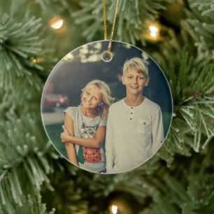 Benutzerdefiniertes Foto und Text Keramik Ornament