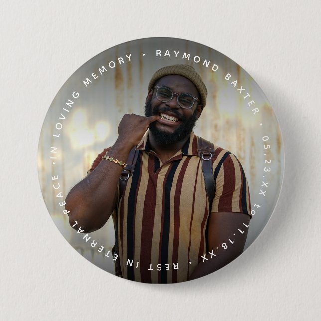 Benutzerdefiniertes Foto- und Text-Memorial Button (Vorderseite)