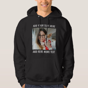 Benutzerdefiniertes Foto und Text oder Name Hoodie