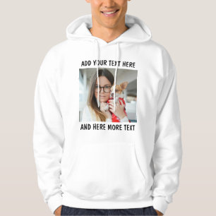 Benutzerdefiniertes Foto und Text oder Name Hoodie