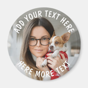 Benutzerdefiniertes Foto und Text oder Name Magnet