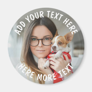 Benutzerdefiniertes Foto und Text oder Name Magnet