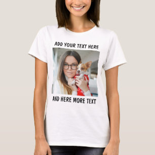 Benutzerdefiniertes Foto und Text oder Name T-Shirt