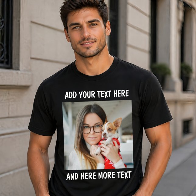 Benutzerdefiniertes Foto und Text oder Name T-Shirt (Von Creator hochgeladen)