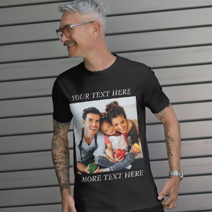 Benutzerdefiniertes Foto und Text oder Name  T-Shirt