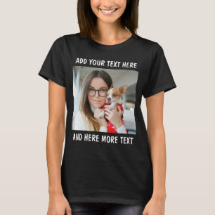 Benutzerdefiniertes Foto und Text oder Name T-Shirt