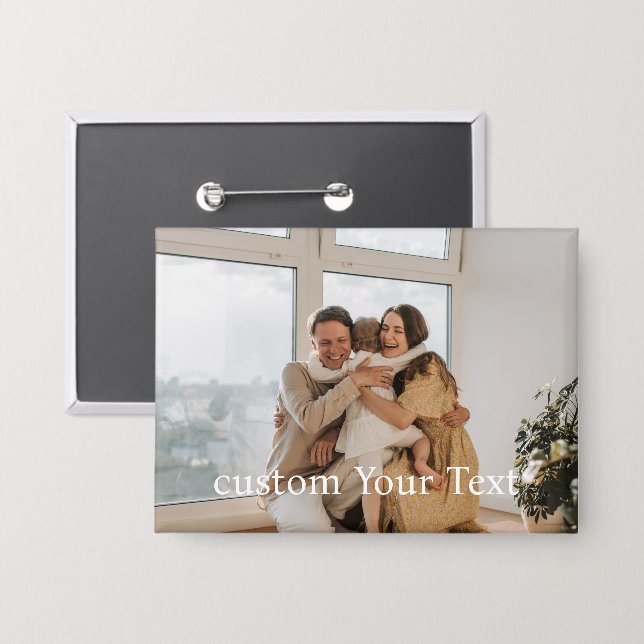 Benutzerdefiniertes Foto und Text Personalisiert Button (Vorderseite/Rückseite)