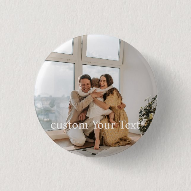 Benutzerdefiniertes Foto und Text Personalisiert Button (Vorderseite)