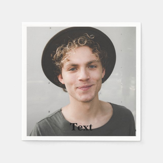 Benutzerdefiniertes Foto und Text Serviette (Vorderseite)