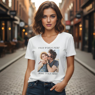 Benutzerdefiniertes Foto und Text T-Shirt