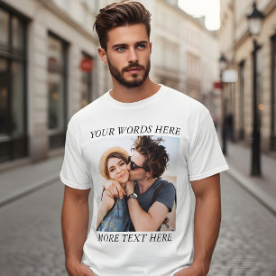 Benutzerdefiniertes Foto und Text T-Shirt