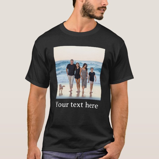 Benutzerdefiniertes Foto und Text T-Shirt (Vorderseite)