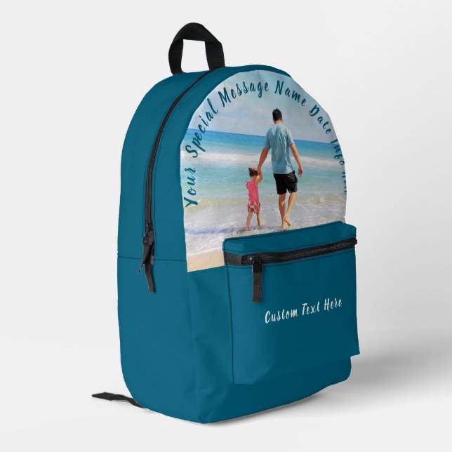 Benutzerdefiniertes Foto und Textbackpack - Ihr ei Bedruckter Rucksack (Rückseitige Ecke links)