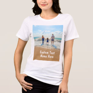 Benutzerdefiniertes Foto- und Textdesign für Fotos Tri-Blend Shirt