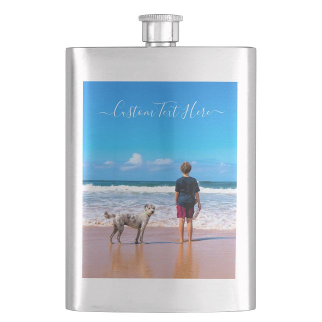 Benutzerdefiniertes Foto und Textflasche mit eigen Flachmann (Vorderseite)