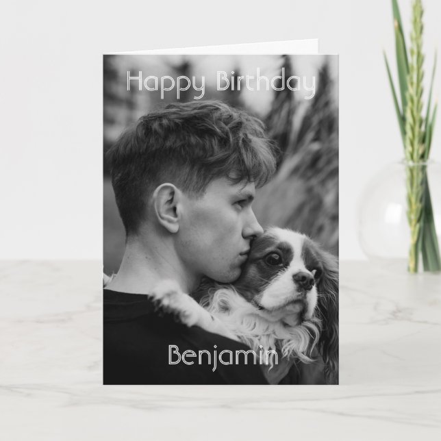 Benutzerdefiniertes Foto und Textglücks Geburtstag Karte (Vorderseite)