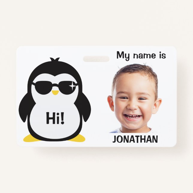 Benutzerdefiniertes Foto- und Textkids-ID-Abzeiche Ausweis (Vorderseite)
