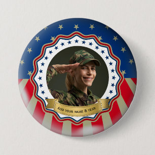 Benutzerdefiniertes Foto USA Militär - Veteran & M Button