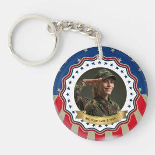 Benutzerdefiniertes Foto USA Militär - Veteran & M Schlüsselanhänger