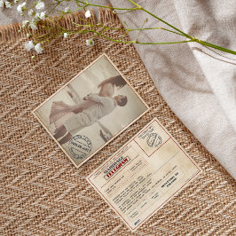Benutzerdefiniertes Foto Vintage-Hochzeit altmodis Einladung