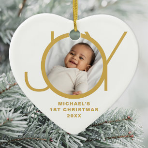 Benutzerdefiniertes Foto vom ersten Weihnachten de Keramik Ornament