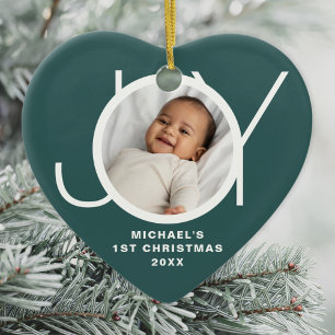 Benutzerdefiniertes Foto vom ersten Weihnachten de Keramik Ornament