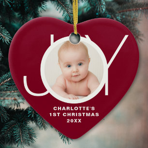 Benutzerdefiniertes Foto vom ersten Weihnachten de Keramik Ornament