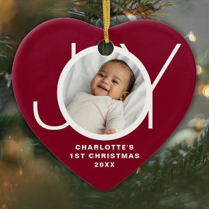 Benutzerdefiniertes Foto vom ersten Weihnachten de Keramik Ornament