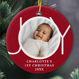 Benutzerdefiniertes Foto vom ersten Weihnachten de Keramik Ornament