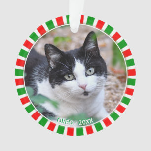 Benutzerdefiniertes Foto von Smokingkatze und grün Ornament