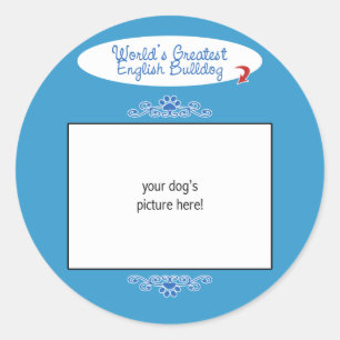 Benutzerdefiniertes Foto! Weltbest English Bulldog Runder Aufkleber