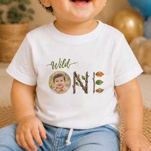 Benutzerdefiniertes Foto Wild One Baby 1. Geburtst T-shirt