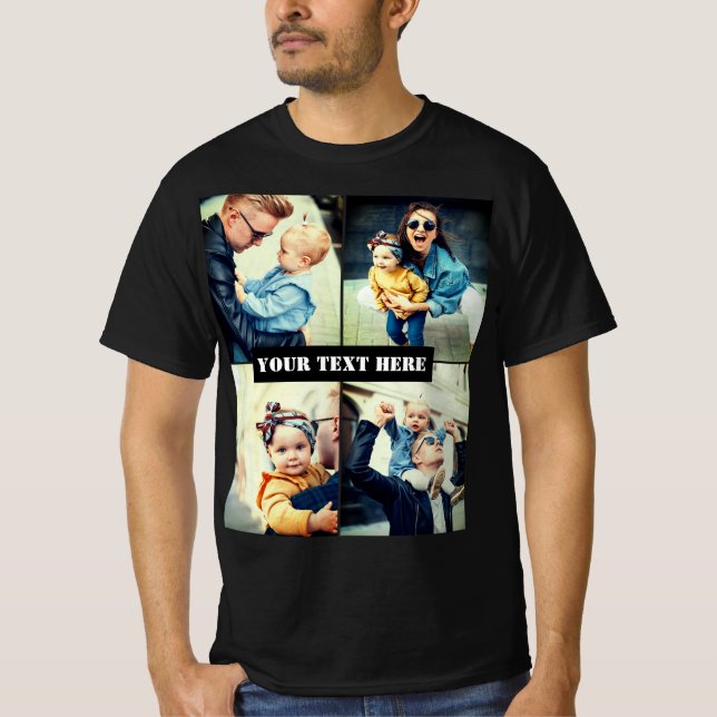 Benutzerdefiniertes Foto x4 und personalisierter T T-Shirt (Vorderseite)