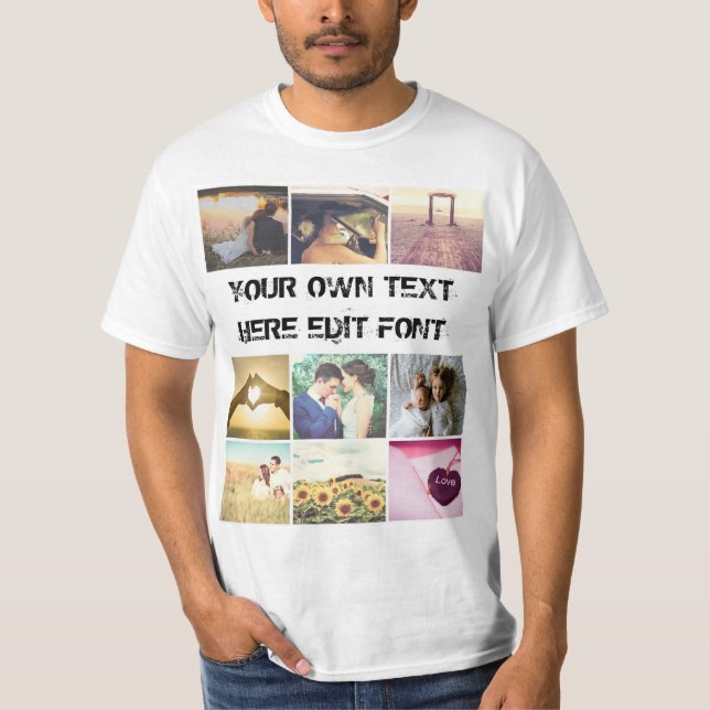 Benutzerdefiniertes Foto x9 und eigener T - Shirt (Vorderseite)