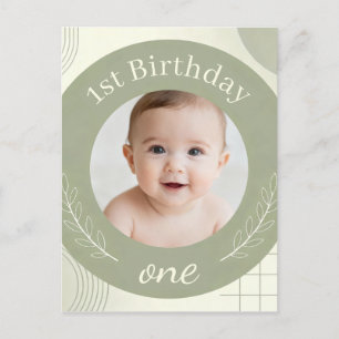 Benutzerdefiniertes Foto zum 1. Geburtstag - Perso Postkarte