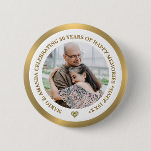 Benutzerdefiniertes Foto zur Feier der 50. Hochzei Button