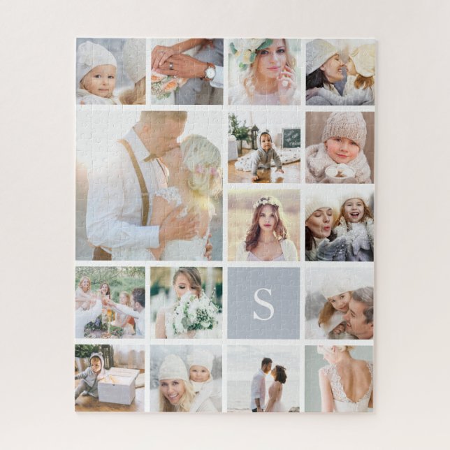 Benutzerdefiniertes FotoCollage und Monogramm (Vertikal)