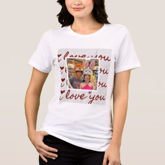 Benutzerdefiniertes Fotocollagen-Aesthetic-Paar-T- Tri-Blend Shirt