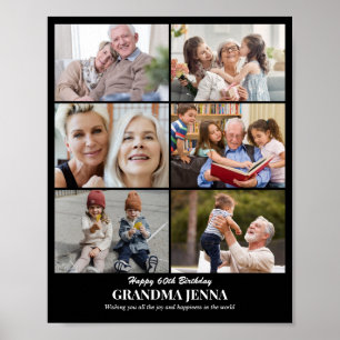 Benutzerdefiniertes Fotocollagenraster 6 Bilder 8x Poster