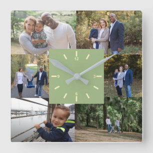 Benutzerdefiniertes Fotoleitermuster 6 Foto, hell  Quadratische Wanduhr