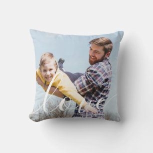 Benutzerdefiniertes Fotoskript Liebe Familie Typog Kissen