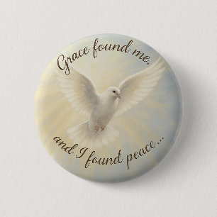 Benutzerdefiniertes Friedens-Tauben-Button-Design. Button