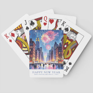 Benutzerdefiniertes Frohes Neues Jahr New York Cit Spielkarten