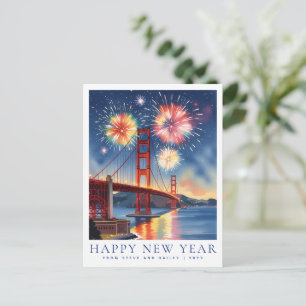 Benutzerdefiniertes Frohes Neues Jahr San Francisc Postkarte